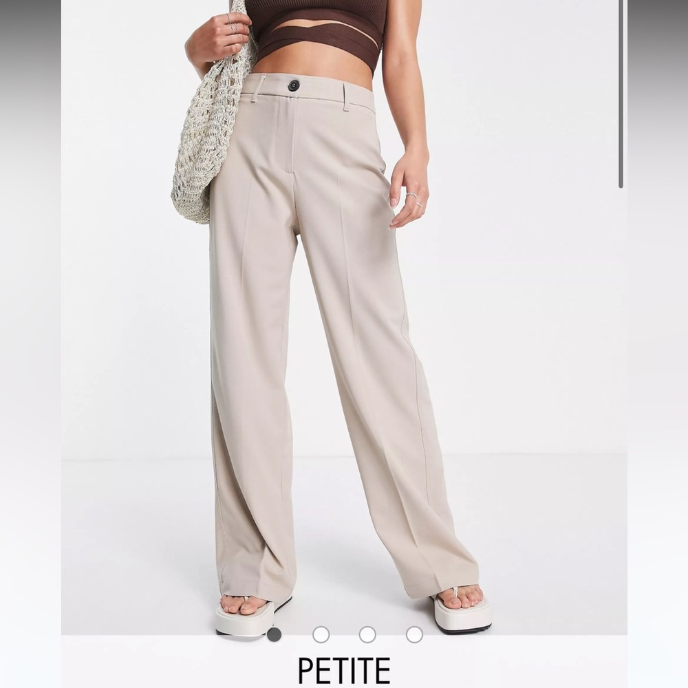 Bershka Petite wide leg slouchy dad tailored pants NWT